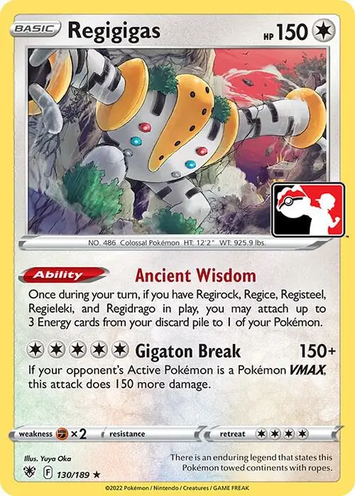 Regigigas #130/189 S3 — Play! Pokémon Prize Pack Series