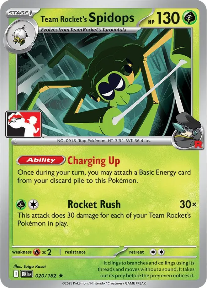Team Rocket's Spidops #020/182 S8 — Play! Pokémon Prize Pack Series