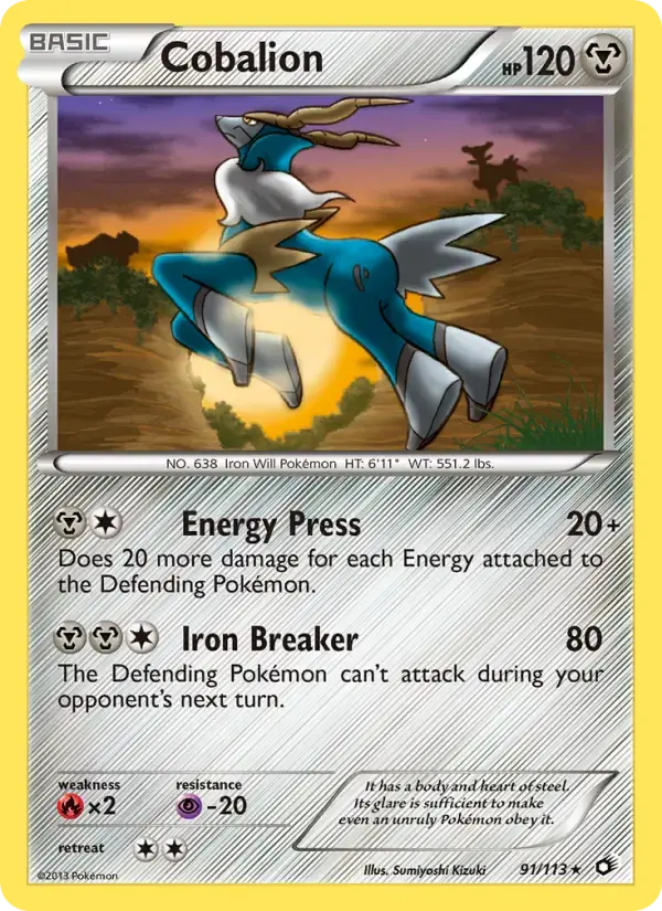 Carte Pokémon Cobalion #91 — Trésors Légendaires