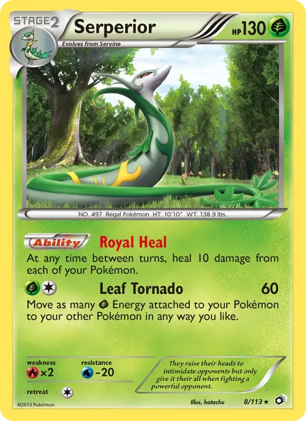 Carte Pokémon Serperior #8 — Trésors Légendaires