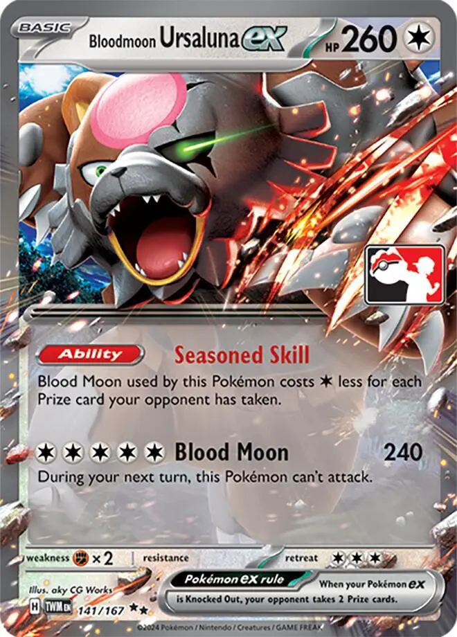 Bloodmoon Ursaluna ex #141/167 S6 — Play! Pokémon Prize Pack Series
