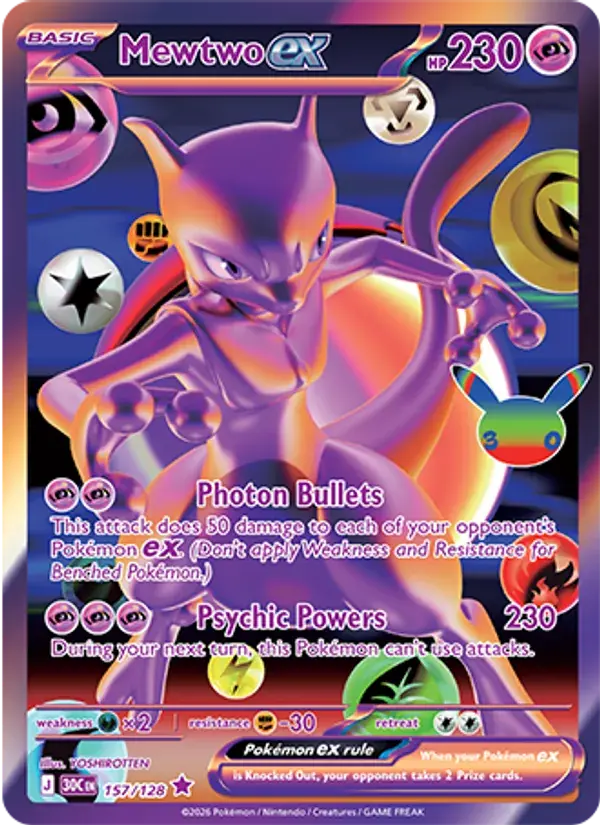 Mewtwo ex #157 — 30th Celebration