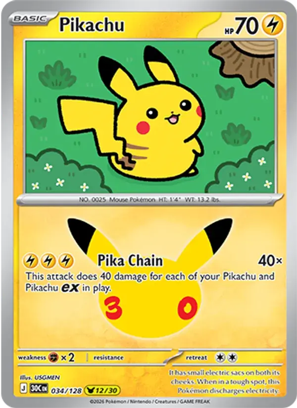 Pikachu #034 — 30th Celebration