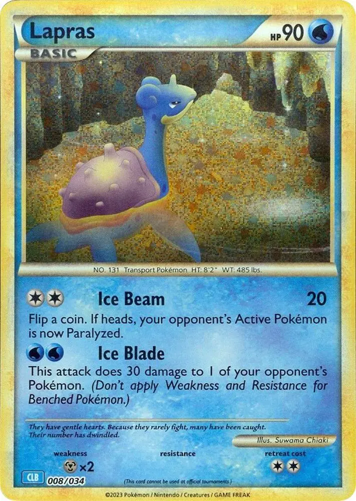 Carte Pokémon Lapras #008 — Deck Tortank & Suicune-ex