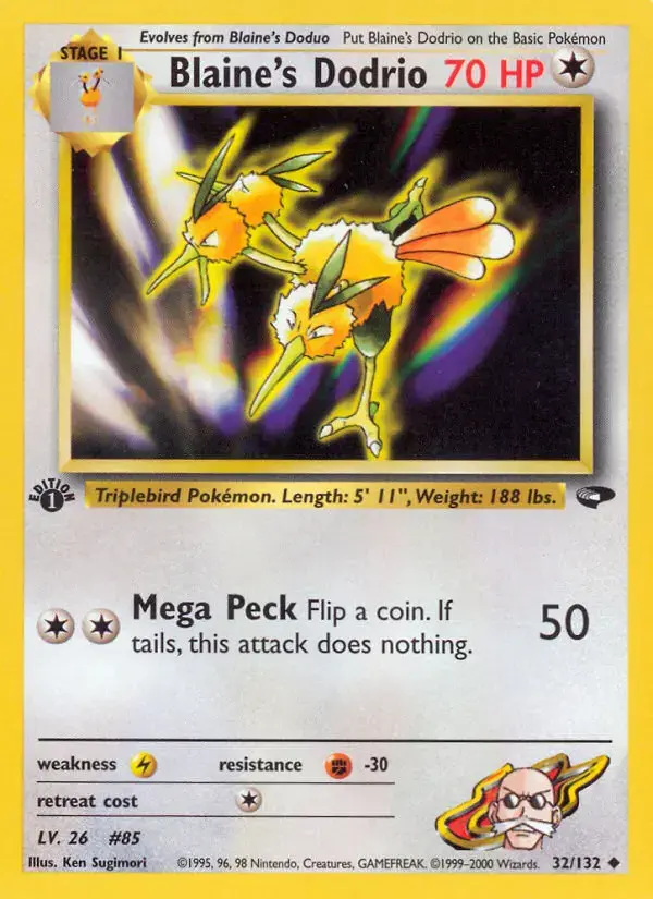 Carte Pokémon Blaine's Dodrio #32 — Gym Challenge
