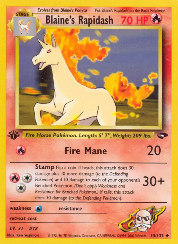 Carte Pokémon Blaine's Galopa #33 — Gym Challenge