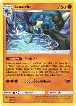 Carte Pokémon Lucario #071 Non Holo — Ombres Ardentes