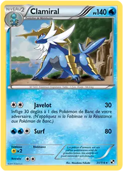 Carte Pokémon Clamiral #031 Non Holo — Noir et Blanc