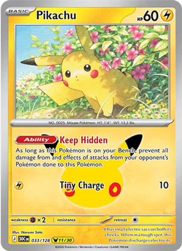 Pikachu #033 — 30th Celebration
