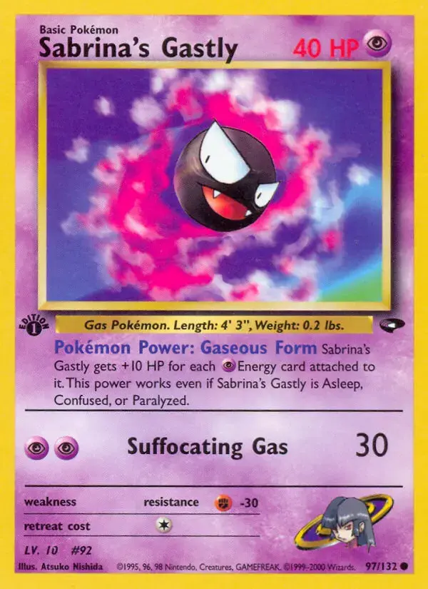 Carte Pokémon Sabrina's Fantominus #97 — Gym Challenge