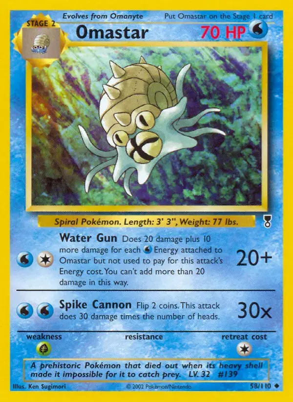 Carte Pokémon Amonistar #58 — Legendary Collection