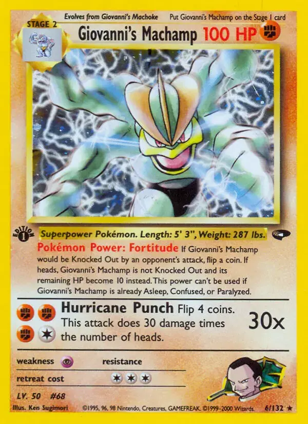 Carte Pokémon Giovanni's Mackogneur #6 — Gym Challenge