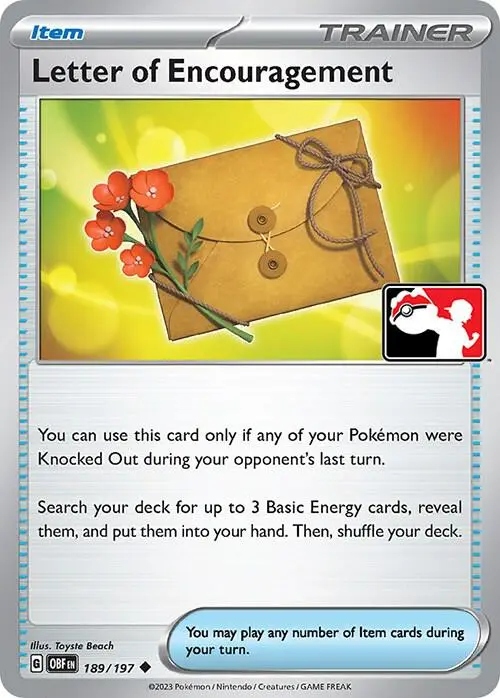 Letter of Encouragement #189/197 S4 — Play! Pokémon Prize Pack Series