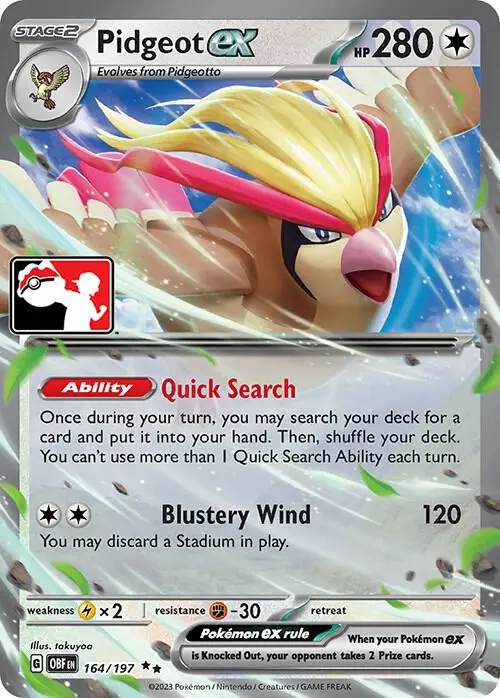 Pidgeot ex #164/197 S5 — Play! Pokémon Prize Pack Series