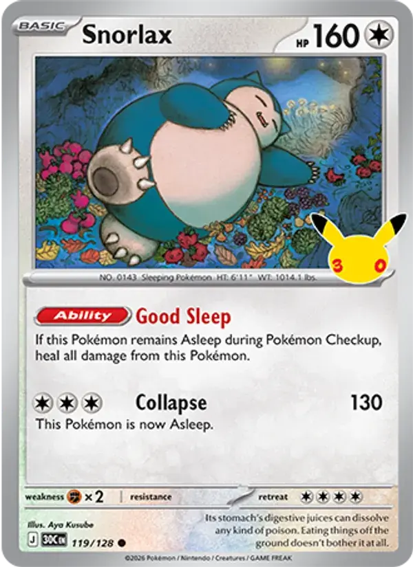 Snorlax #119 — 30th Celebration