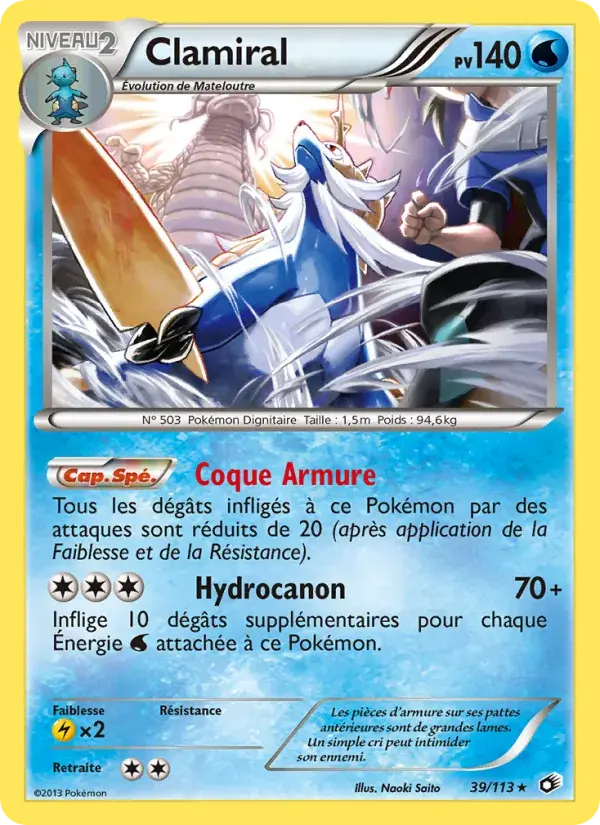 Carte Pokémon Clamiral #39 — Trésors Légendaires