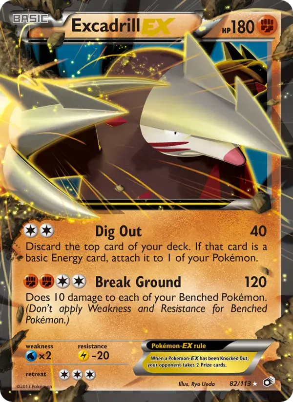Carte Pokémon Excadrill-EX #82 — Trésors Légendaires
