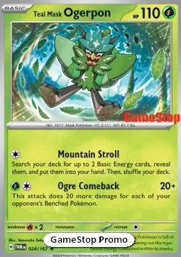 Carte Pokémon Ogerpon Masque Turquoise #024 Stamp V4 — Mascarade Crépusculaire
