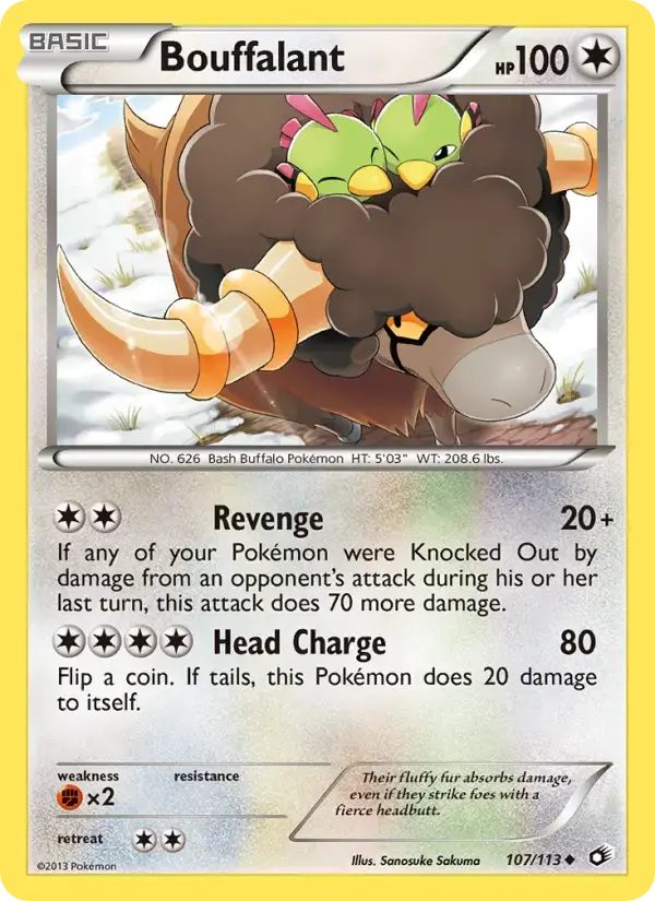 Carte Pokémon Bouffalant #107 — Trésors Légendaires