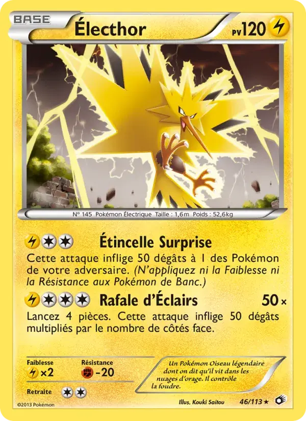 Carte Pokémon Électhor #46 — Trésors Légendaires