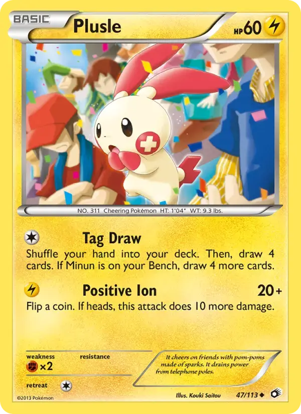 Carte Pokémon Plusle #47 — Trésors Légendaires