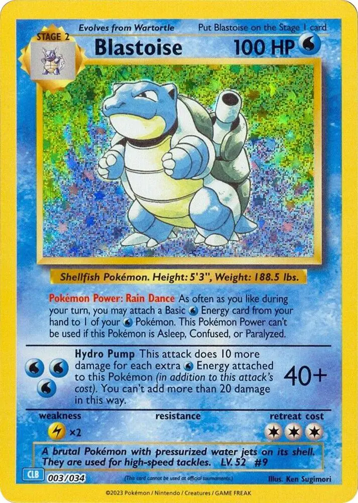 Carte Pokémon Blastoise #003 — Deck Tortank & Suicune-ex