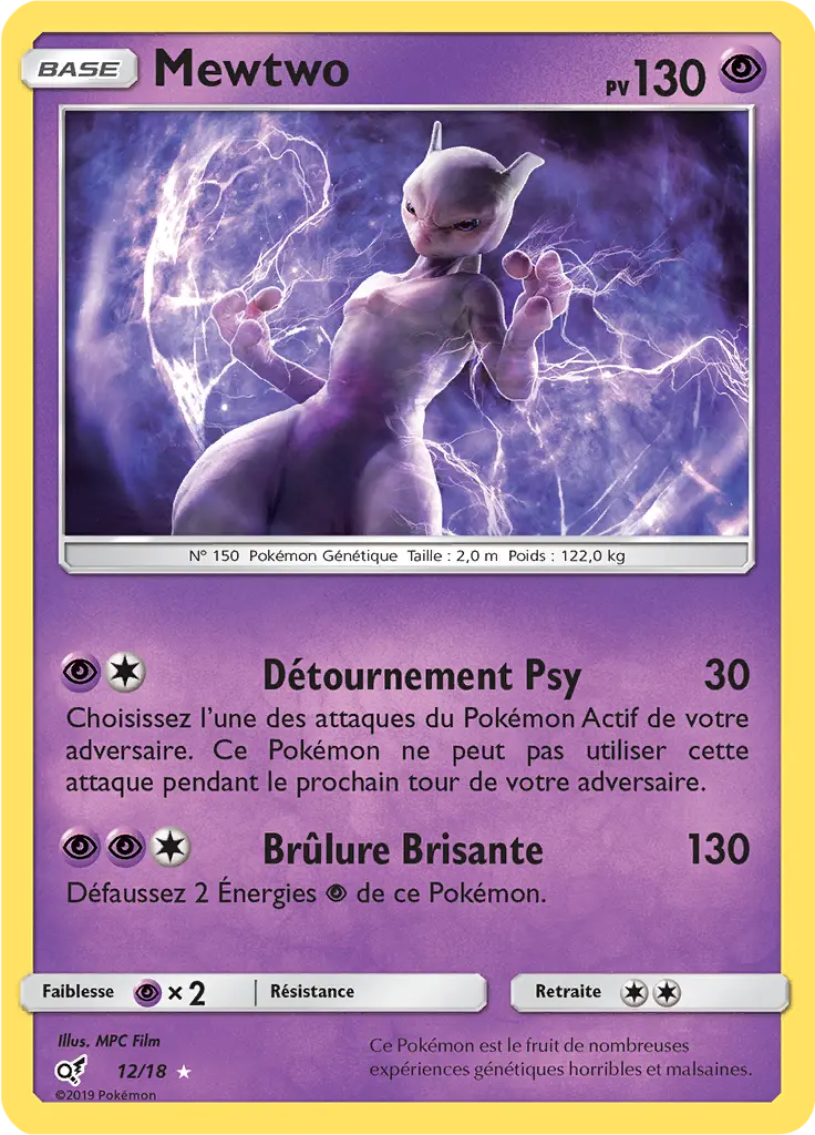 Carte Pokémon Mewtwo #12 — Détective Pikachu