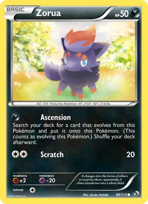 Carte Pokémon Zorua #89 — Trésors Légendaires