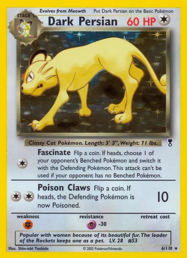 Carte Pokémon Dark Persian #6 — Legendary Collection