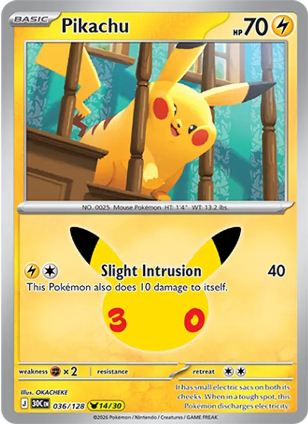 Pikachu #036 — 30th Celebration