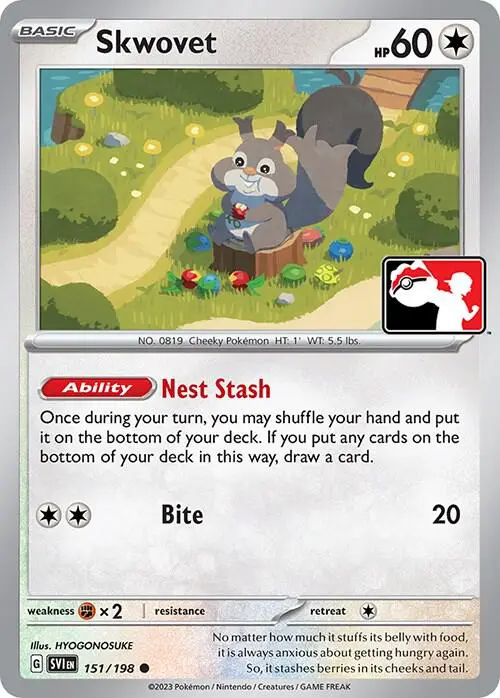 Skwovet #151/198 S3 — Play! Pokémon Prize Pack Series