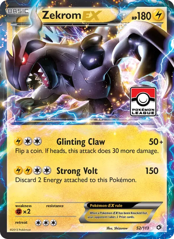 Carte Pokémon Zekrom-EX #52 — Trésors Légendaires