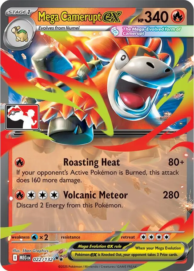 Mega Camerupt ex #022/132 S8 — Play! Pokémon Prize Pack Series