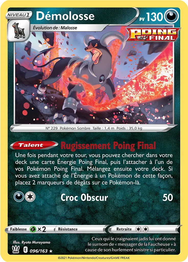 Carte Pokémon Démolosse #096 Non Holo — Styles de Combat