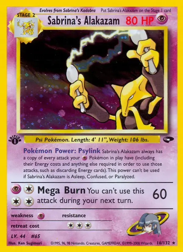 Carte Pokémon Sabrina's Alakazam #16 — Gym Challenge