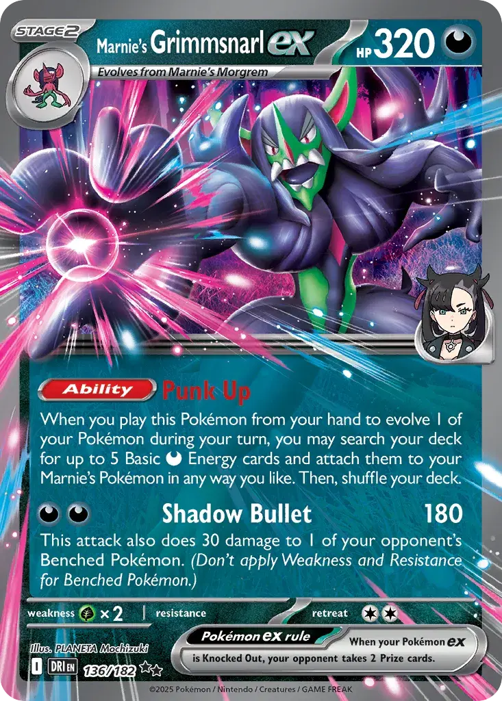 Marnie's Grimmsnarl ex #136/182 S9 — Play! Pokémon Prize Pack Series