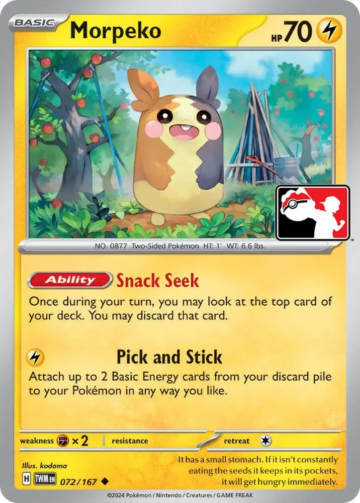 Morpeko #072/167 S6 — Play! Pokémon Prize Pack Series