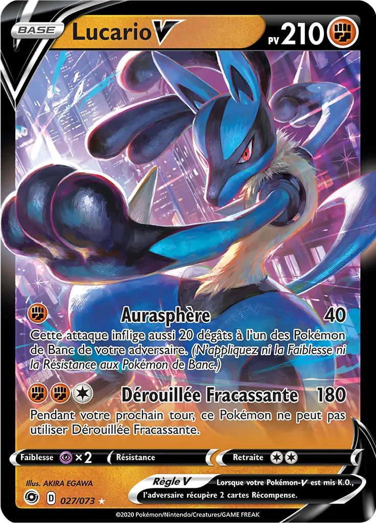 Carte Pokémon Lucario V #027 Non Holo — La Voie du Maître
