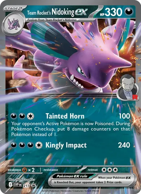 Carte Pokémon Nidoking-ex de la Team Rocket #217 — Promos Écarlate et Violet