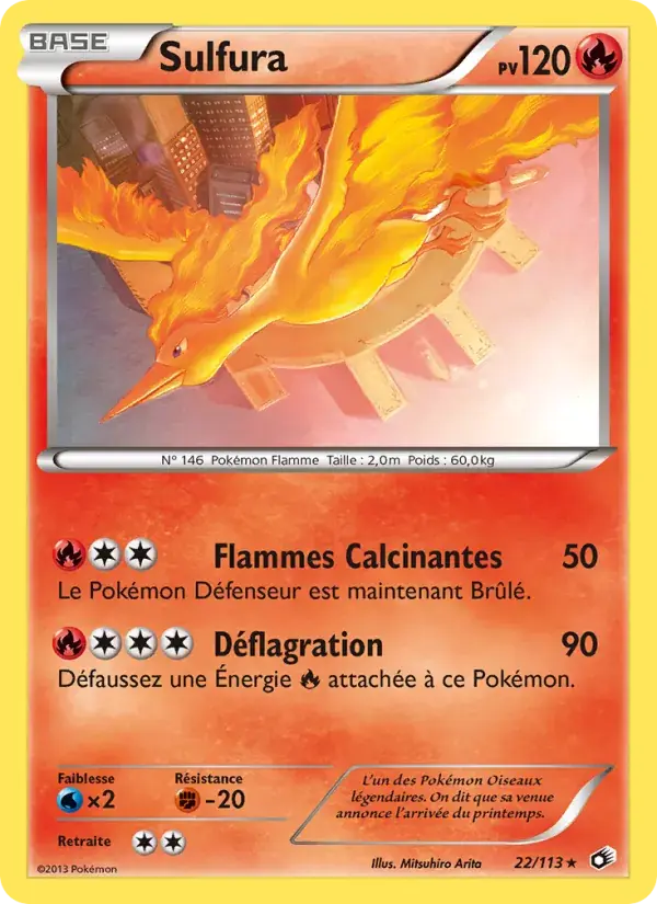 Carte Pokémon Sulfura #22 — Trésors Légendaires