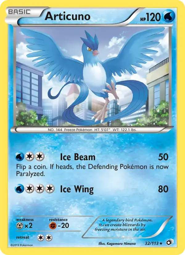 Carte Pokémon Articuno #32 — Trésors Légendaires