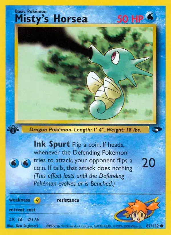 Carte Pokémon Misty's Hypotrempe #87 — Gym Challenge
