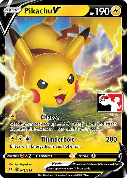 Pikachu V #043/185 S1 — Play! Pokémon Prize Pack Series