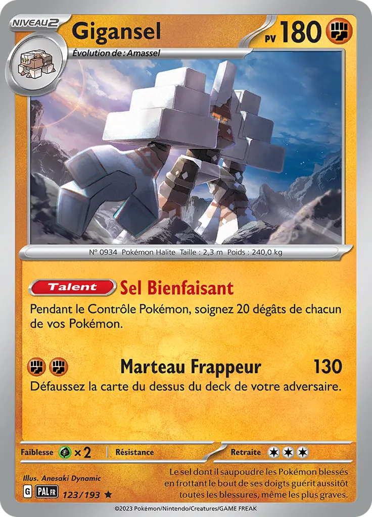 Carte Pokémon Gigansel #123 Cosmos — Évolutions à Paldea