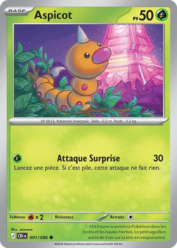 Carte Pokémon Aspicot #001 — Chaos Ascendant
