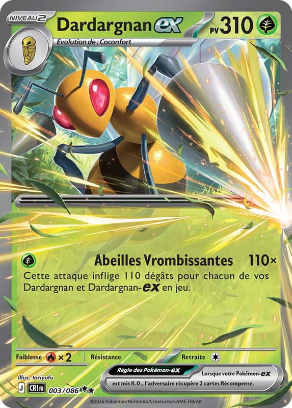 Carte Pokémon Dardargman-ex #003 — Chaos Ascendant