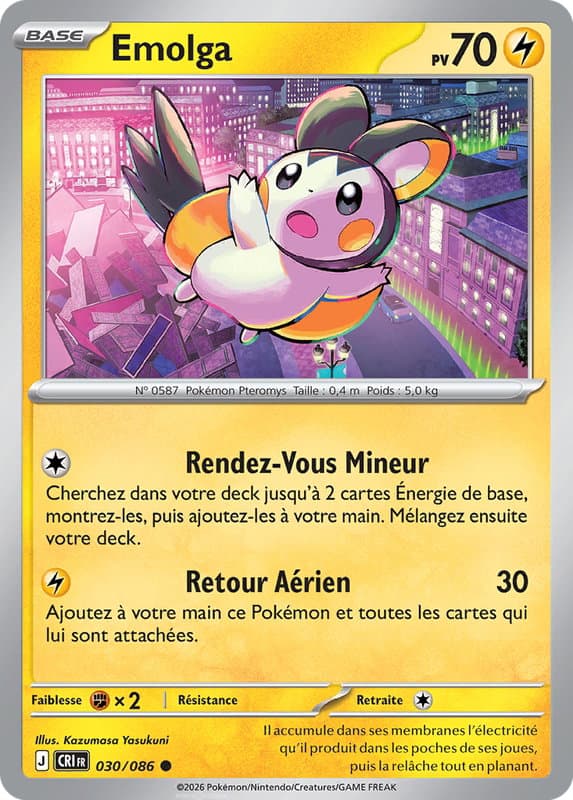 Carte Pokémon Emolga #030 — Chaos Ascendant