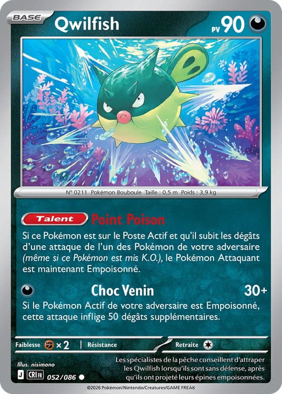 Carte Pokémon Qwilfish #052 — Chaos Ascendant