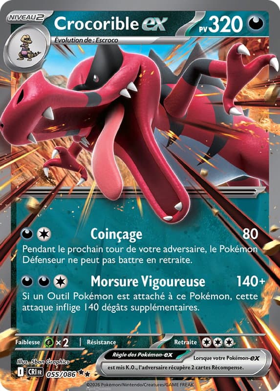 Carte Pokémon Crocorible-ex #055 — Chaos Ascendant