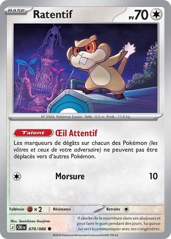 Carte Pokémon Ratentif #070 — Chaos Ascendant